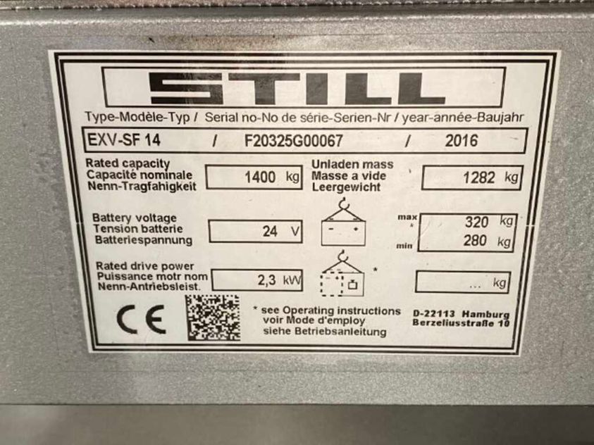 Электрический штабелер STILL EXV-SF14 с откидной платформой оператора
