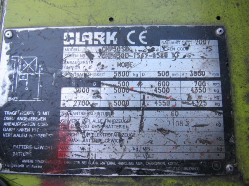 Дизельный погрузчик CLARK CMP50SD, контейнерный