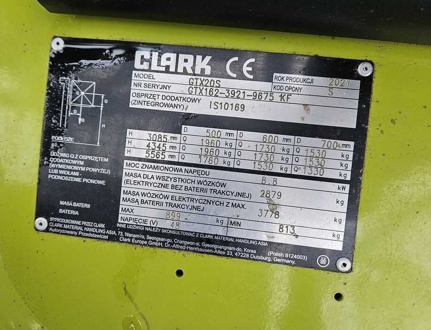Електричний навантажувач CLARK GTX20S