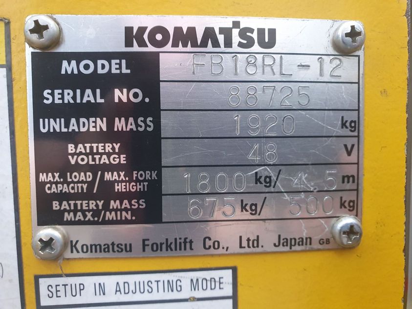 Річтрак KOMATSU FB18RL-12 . Оператор стоїть. АКБ 2023 р.