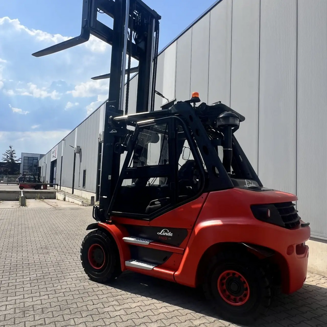 Дизельный погрузчик LINDE H60D-03 с новым позиционером вил + 2 пары новых вил