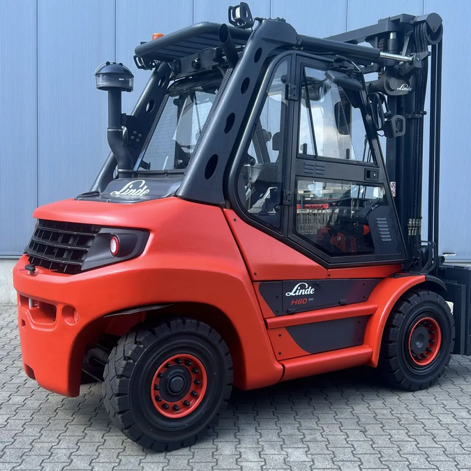 Дизельный погрузчик LINDE H60D-03 с новым позиционером вил + 2 пары новых вил