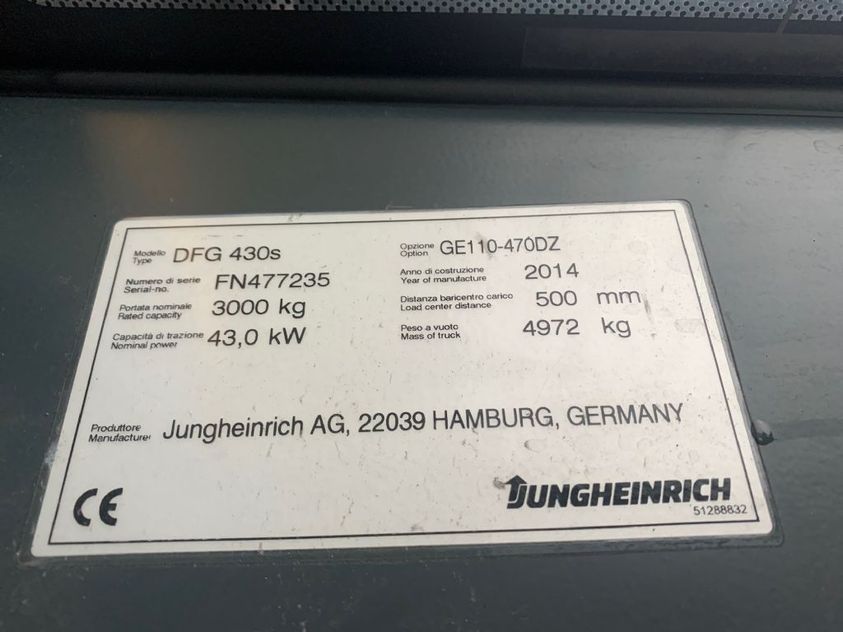 Дизельний навантажувач JUNGHEINRICH DFG430S