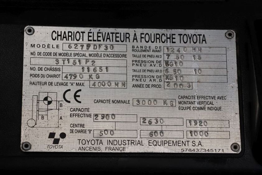 Дизельний навантажувач TOYOTA 62-7FDF30