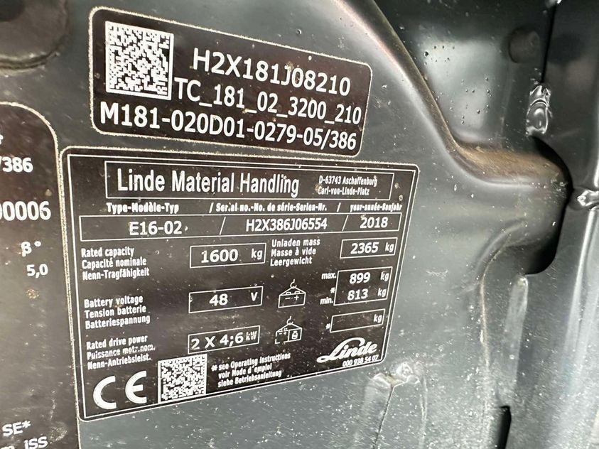 Электрический погрузчик LINDE E16-02