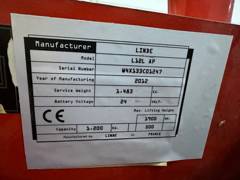 Електричний штабелер LINDE L 12 LAP