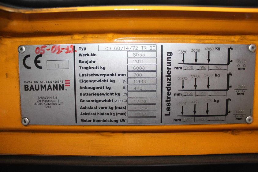 Боковой погрузчик BAUMANN GS 60/14/72 TX (сайдлоадер)