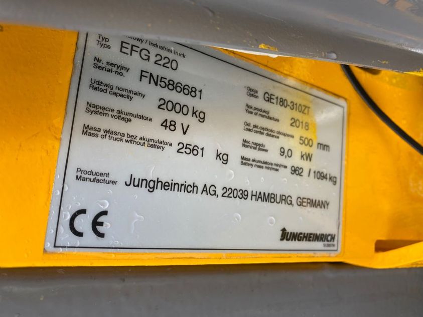 Электрический погрузчик JUNGHEINRICH EFG220