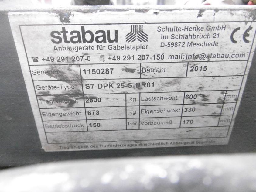 Мультипалетный захват Stabau S7-DPK 25-S-BR01 на 2 палеты