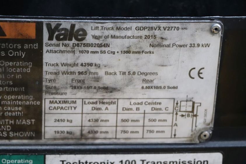 Дизельный погрузчик YALE GDP25VX