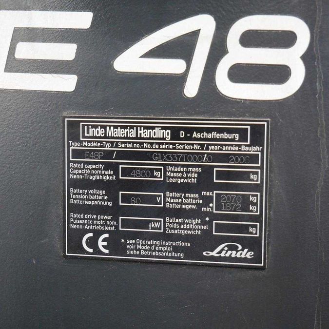 Електричний навантажувач LINDE E48P - 337 серія