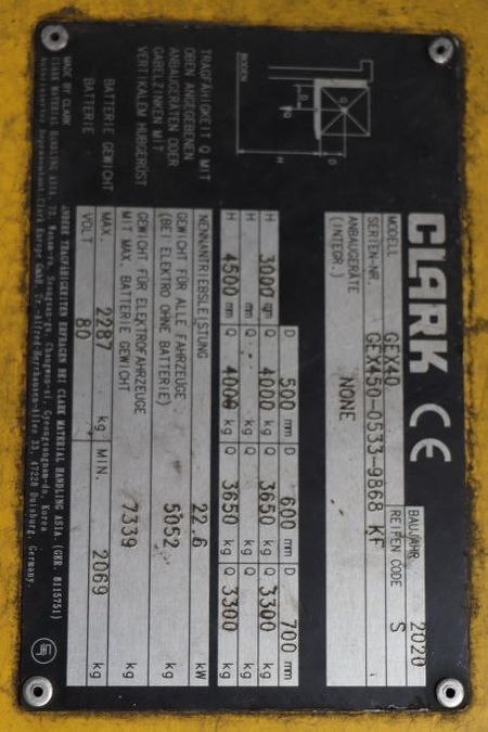 Електричний навантажувач CLARK GEX40