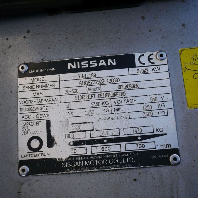Электрический погрузчик NISSAN TX18 трехопорный