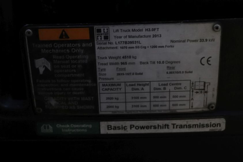 Дизельный погрузчик HYSTER H3.0FT