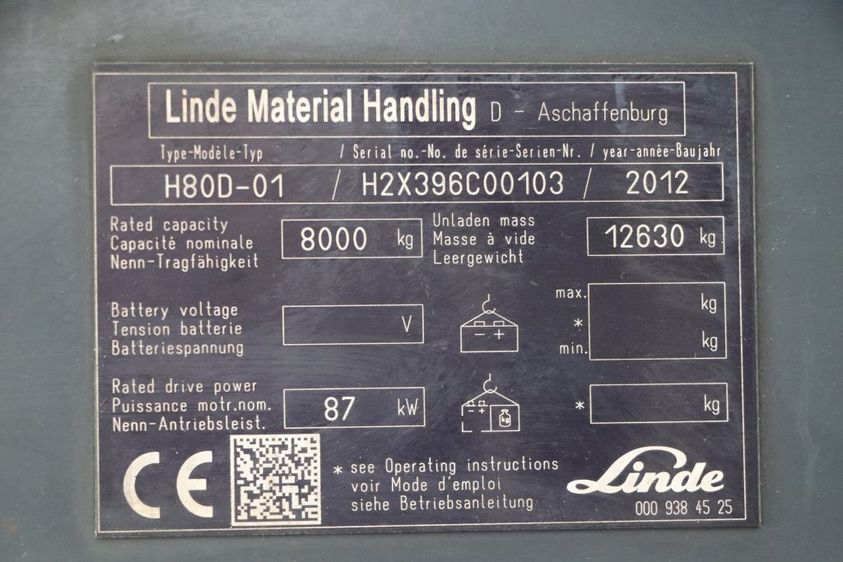 Дизельный погрузчик LINDE H80D-01