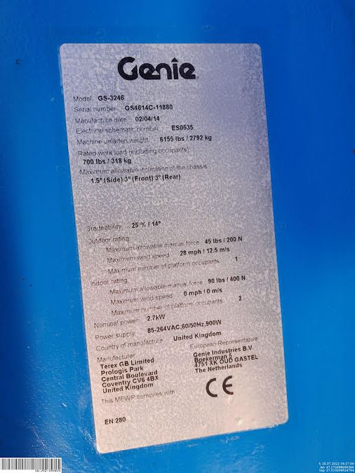 Ножичний підйомник GENIE GS-3246