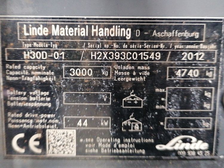 Дизельный погрузчик LINDE H30D-01