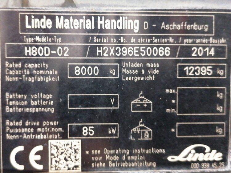 Дизельный погрузчик Linde H80D-02