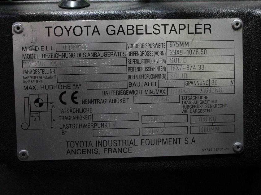 Электрический погрузчик TOYOTA 7 FBMF 25