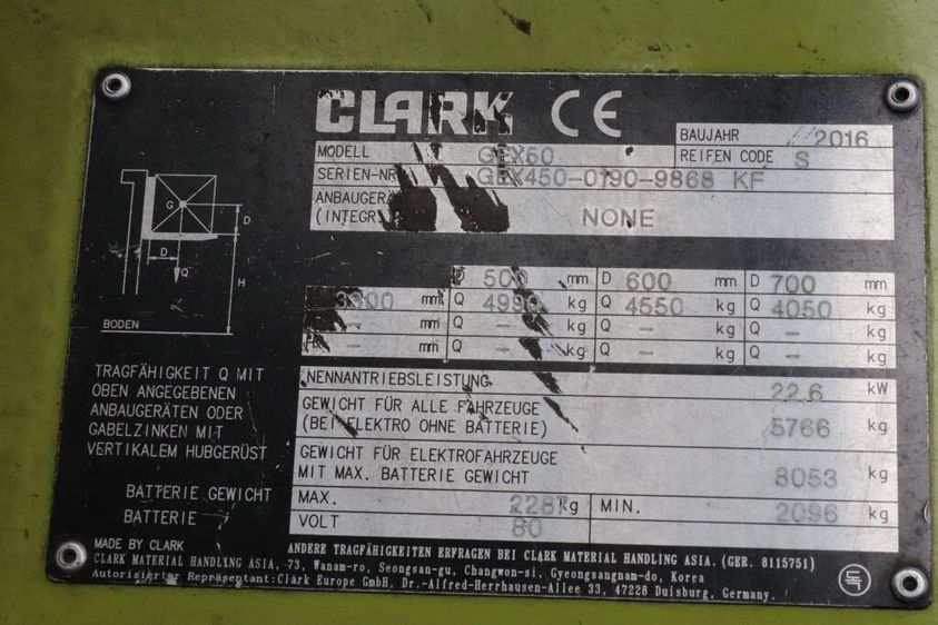 Электрический погрузчик CLARK GEX50