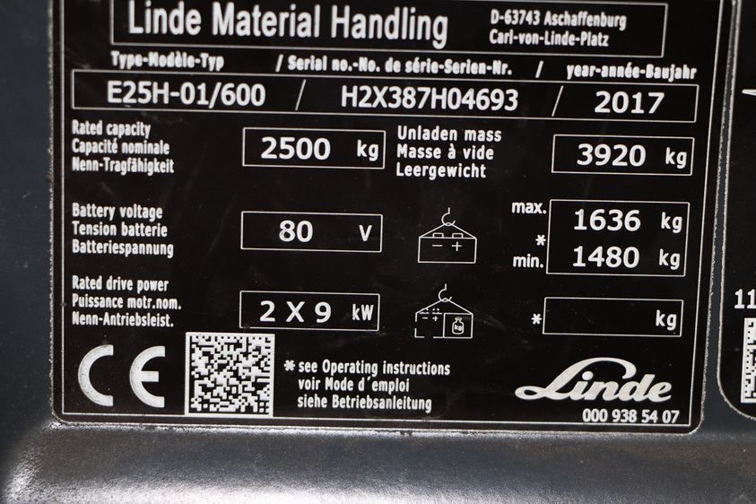 Электрический погрузчик LINDE E25-01