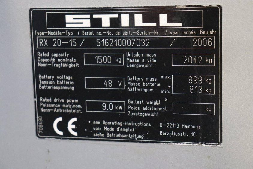 Электрический погрузчик Still RX20-15 трехопорный