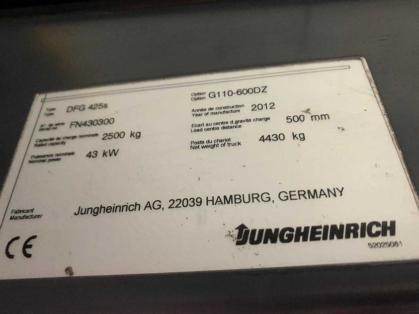 Дизельный погрузчик JUNGHEINRICH DFG 425S