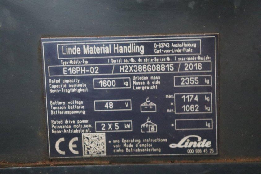 Электрический погрузчик LINDE E16PH-02