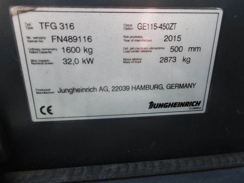 Газовый погрузчик Jungheinrich TFG316