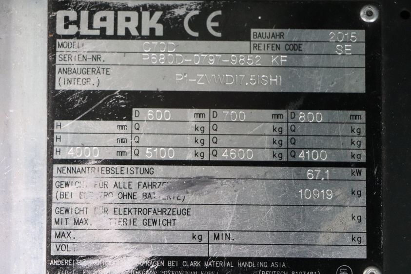 Дизельний навантажувач CLARK C 70 D (ротатор + позиціонер вил)
