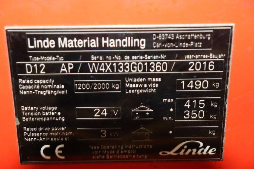 Электрический штабелер LINDE D12 AP