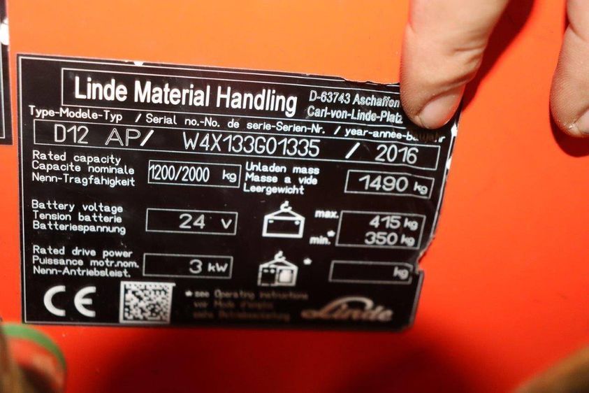 Електричний штабелер LINDE D12 AP