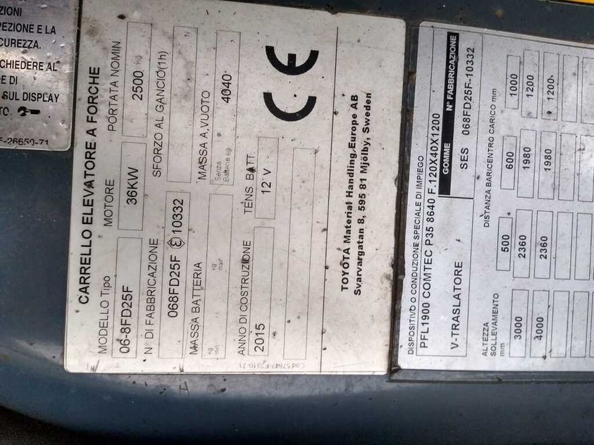 Дизельный погрузчик TOYOTA 06-8FD25F